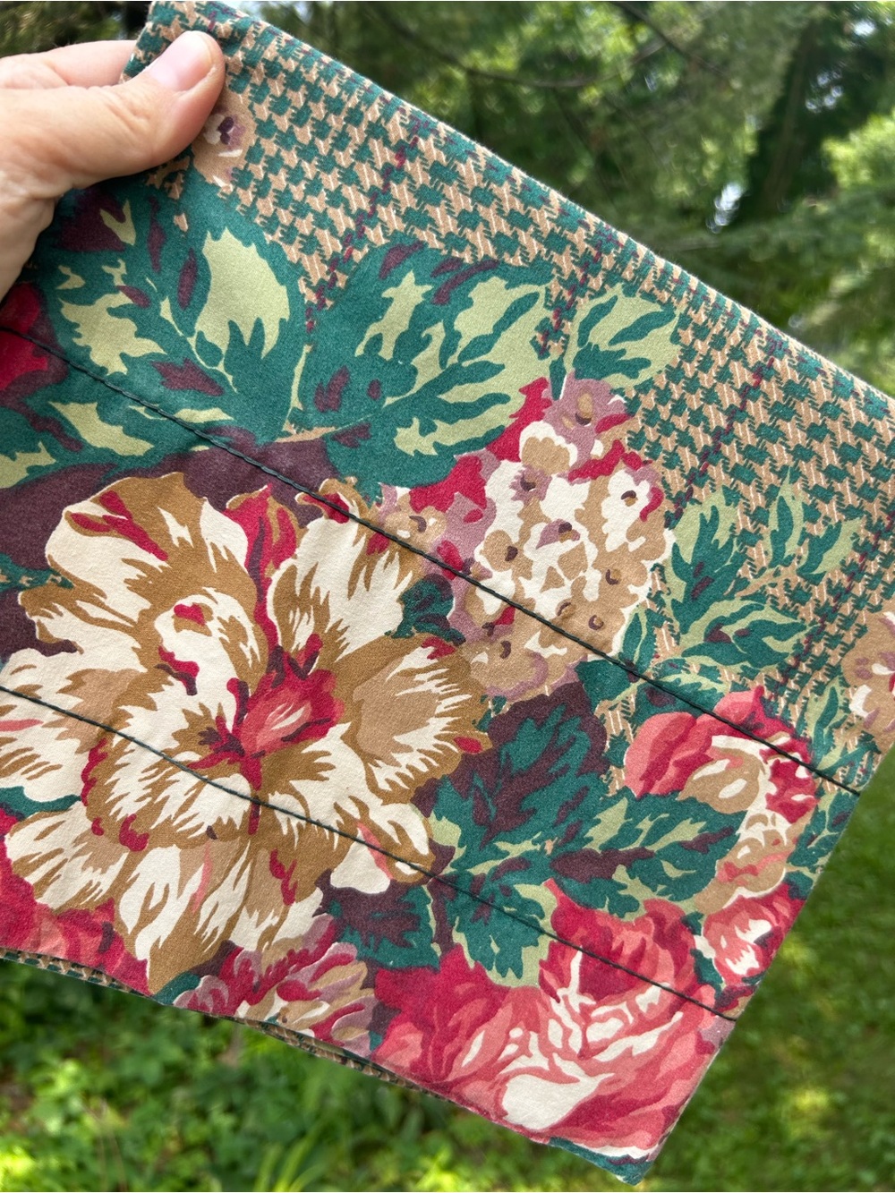 Vintage Ralph Lauren Catherine Red Green Floral Window Valances Lot of Two 17x79
